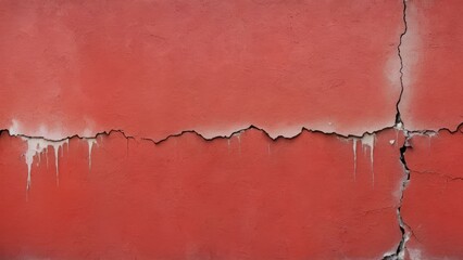 Wall Mural - old red cracked wall with texture as background