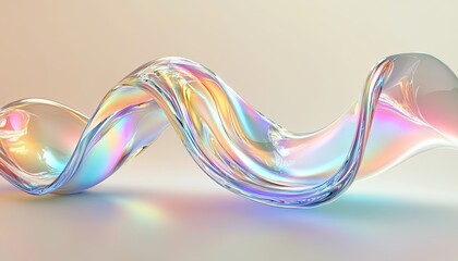 Sticker - 3D Iridescent Fluid Wave