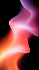 Wall Mural - Abstract pink and orange wave on black background.