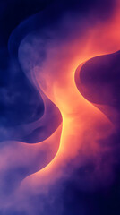 Canvas Print - Abstract purple and orange background with soft light and glowing streaks.