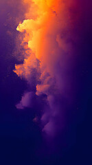 Poster - Abstract purple and orange color explosion on dark background.