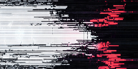 Digital pixel glitch abstract error background transparent overlay. Distorted broken CRT television or video game damage texture. Futuristic post apocalyptic cyberpunk white noise no signal backdrop.