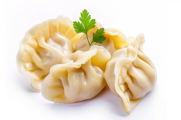 AI generated image of a tasty dish traditional dumplings isolated on white background