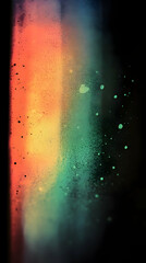 Poster - Abstract spray paint background with orange, yellow, green, and blue colors.