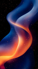 Wall Mural - Abstract Swirling Nebula in Dark Space with Glowing Stars.