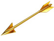 © Asier - Golden arrow isolated on white background, shiny and metallic.
