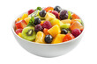 © Asier - Mixed fruit salad in a white bowl on a white background. PNG transparent.