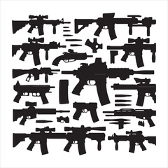 Assault rifle silhouette on a white background
