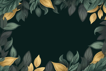 Vector foliage pattern frame