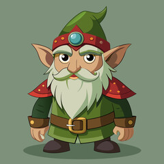 fantasy christmas vector illustration of gnome