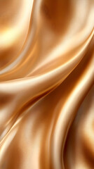 Poster - Soft and silky golden fabric with folds and drapes.