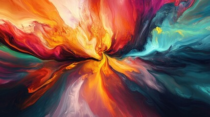 Poster - Energetic explosion of colors in abstract art