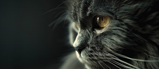 Poster - Moody portrait of a Persian cat featuring copyspace