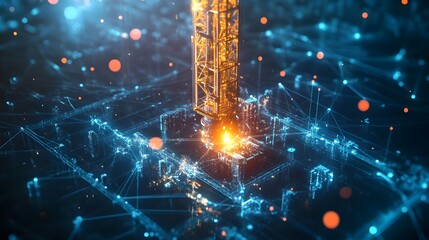 Poster - a photograph showcasing a digitally integrated drilling iot technology to enhance precision safety a