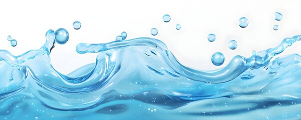 Wall Mural - Blue Water Splash & Bubbles -  Abstract Background Texture