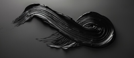 Leinwandbilder - Black curved brushstroke texture background. with copy space image. Place for adding text or design