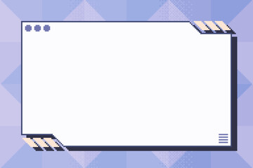 Poster - Pixel Art styled Blue Pastel Futuristic Interface Border Template