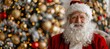 © Ilja - Smiling Santa Claus with White Beard and Glasses Posing Near Christmas Tree, Holiday Cheer