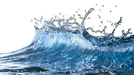 Wall Mural - Blue Water Splash Isolated on White Background