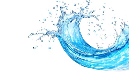 Wall Mural - Blue Water Splash Isolated on White Background