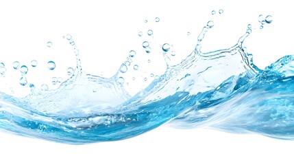 Wall Mural - Blue Water Splash Isolated on White Background