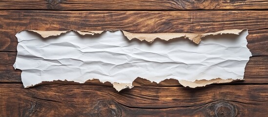 Aufkleber - torn paper texture on wooden background copyspace