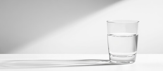 Poster - A glass of water with a white background. with copy space image. Place for adding text or design