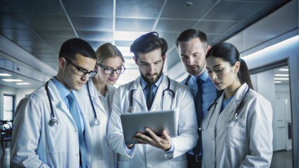 Canvas Print - digital tablet collaboration and team of doctors