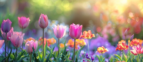 Aufkleber - Lovely spring hues. with copy space image. Place for adding text or design
