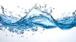 © Phichaphat - Blue Water Splash with Air Bubbles on White Background