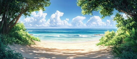 Aufkleber - The beach view is pleasant. with copy space image. Place for adding text or design