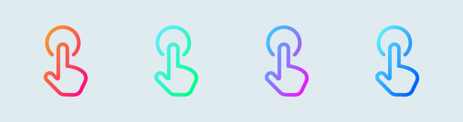 Poster - Approved line icon in gradient colors. Confirm signs vector illustration.
