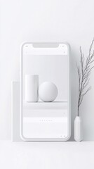 Poster - Clean and minimalist website design on a white background, modern user interface, sleek web aesthetics.