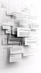 Poster - wireframe of a website layout with focus on user navigation paths, intuitive design concept, seamles
