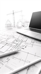 Poster - wireframe of a website layout with focus on user navigation paths, intuitive design concept, seamles