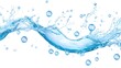© Phichaphat - Blue Water Splash with Bubbles on White Background