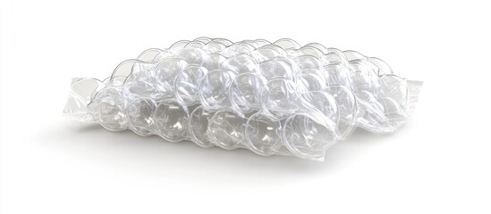 Poster - Plastic bubble cushioning wrap isolated on a white background. with copy space image. Place for adding text or design