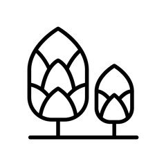 Tree icon in thin line style vector illustration graphic design