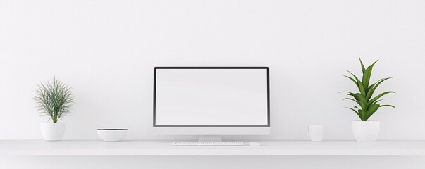 Poster - Clean and minimalist website design on a white background, modern user interface, sleek web aesthetics.