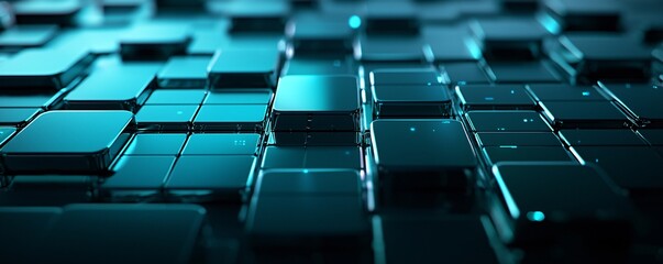 Poster - Abstract 3D grid representing a website s architecture, backend development visualization, digital infrastructure.
