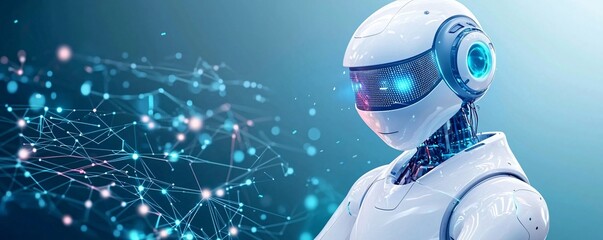 Poster - ai-powered chatbot interacting with users on a website, conversational design interface, smart tech 