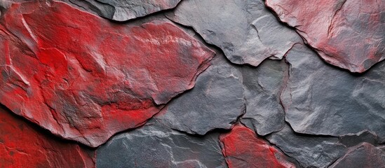 Aufkleber - Natural slate surface with red and gray patterns for background. with copy space image. Place for adding text or design