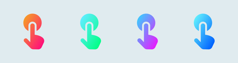 Poster - Approved solid icon in gradient colors. Confirm signs vector illustration.