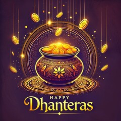 Wall Mural - Dhanteras grunge card illustration.
