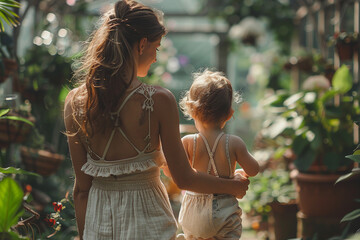 Wall Mural - Image of tender moment between parent and child generative AI