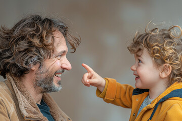 Wall Mural - Happy father and mother day beautiful parent with small child generative ai