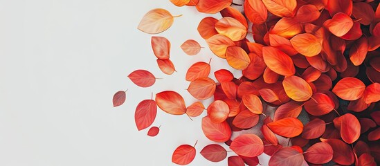 Wall Mural - autumn colored painted leaves. with copy space image. Place for adding text or design