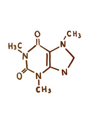 structure of molecule of caffeine png