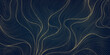 © marylia17 - Vector art deco line gold wave background, abstract water texture, Japanese geometric sea illustration. Curve asian banner