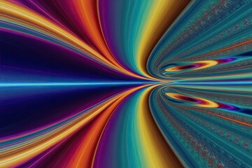 Mesmerizing Digital Environment Wallpaper: Innovative Abstract Graphics with Colorful Tapestry and Fractal Wave Elements